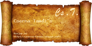 Cserna Tamás névjegykártya